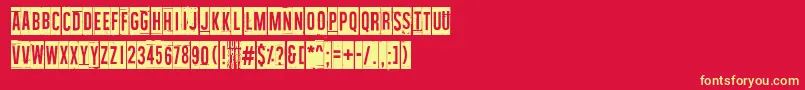 Wallowxenon Font – Yellow Fonts on Red Background