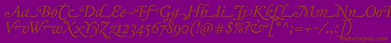 JannontmoderneswashEndings-Schriftart – Braune Schriften auf violettem Hintergrund