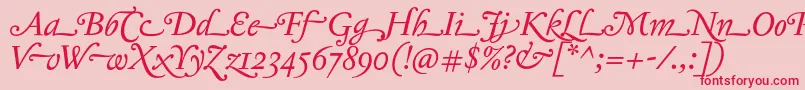 fuente JannontmoderneswashEndings – Fuentes Rojas Sobre Fondo Rosa