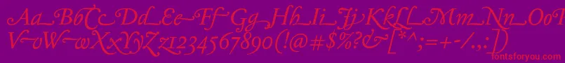 JannontmoderneswashEndings Font – Red Fonts on Purple Background