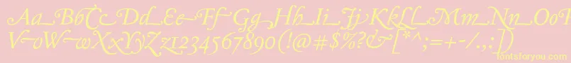JannontmoderneswashEndings Font – Yellow Fonts on Pink Background