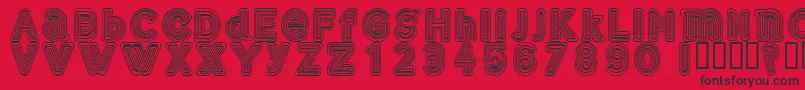Gelam-Schriftart – Schwarze Schriften auf rotem Hintergrund