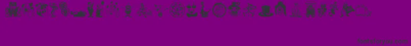 Bigtop-fontti – mustat fontit violetilla taustalla