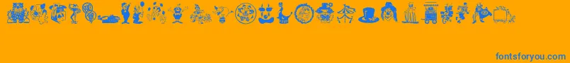 フォントBigtop – オレンジの背景に青い文字