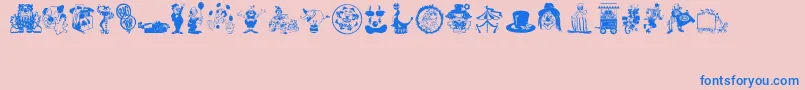 フォントBigtop – ピンクの背景に青い文字
