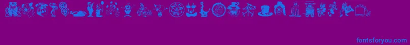 Bigtop-fontti – siniset fontit violetilla taustalla