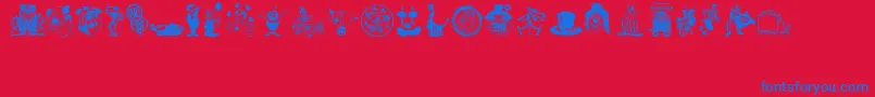 フォントBigtop – 赤い背景に青い文字