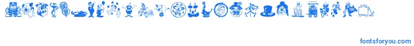 フォントBigtop – 白い背景に青い文字