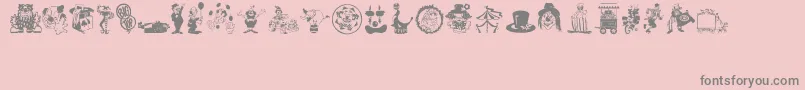 フォントBigtop – ピンクの背景に灰色の文字