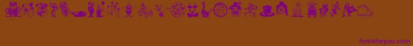 フォントBigtop – 紫色のフォント、茶色の背景