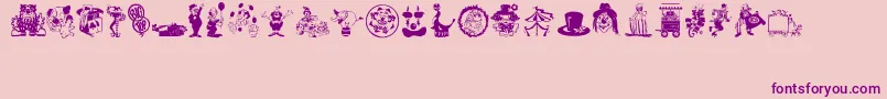 Bigtop-fontti – violetit fontit vaaleanpunaisella taustalla