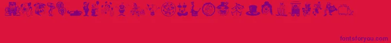 Czcionka Bigtop – fioletowe czcionki na czerwonym tle