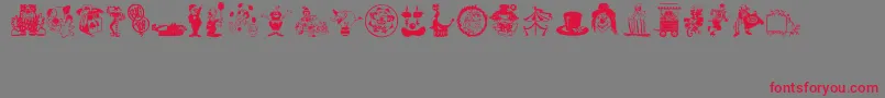 フォントBigtop – 赤い文字の灰色の背景