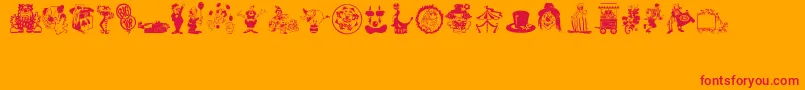 フォントBigtop – オレンジの背景に赤い文字