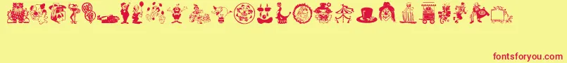 フォントBigtop – 赤い文字の黄色い背景