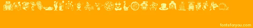 フォントBigtop – オレンジの背景に黄色の文字