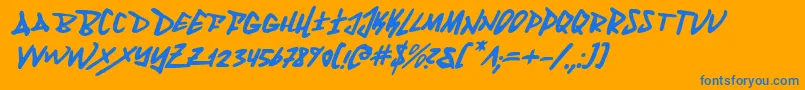 Fantomi Font – Blue Fonts on Orange Background