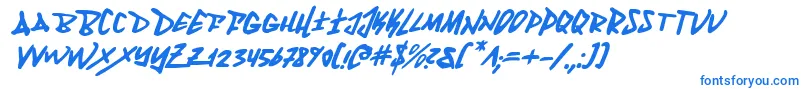 フォントFantomi – 白い背景に青い文字