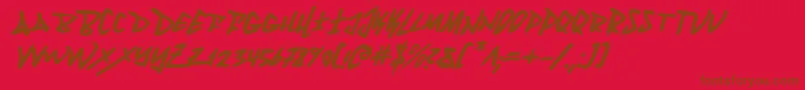 フォントFantomi – 赤い背景に茶色の文字