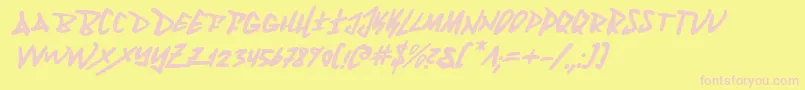 Fantomi Font – Pink Fonts on Yellow Background