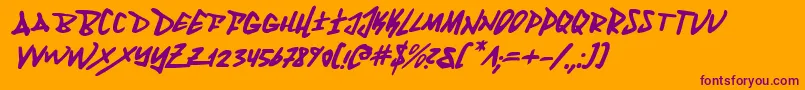 Fantomi Font – Purple Fonts on Orange Background