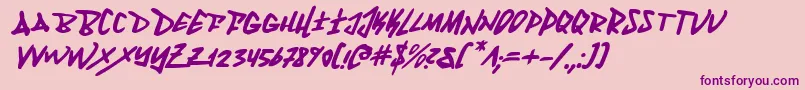 Fantomi-fontti – violetit fontit vaaleanpunaisella taustalla