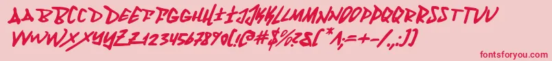 フォントFantomi – ピンクの背景に赤い文字
