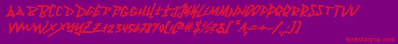 Шрифт Fantomi – красные шрифты на фиолетовом фоне