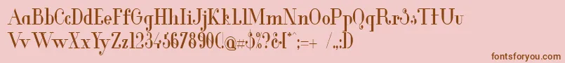 GlamorMediumCondensed-fontti – ruskeat fontit vaaleanpunaisella taustalla