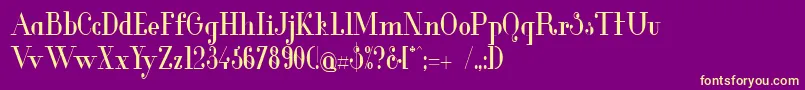 GlamorMediumCondensed-fontti – keltaiset fontit violetilla taustalla