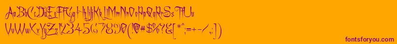 Achafont Font – Purple Fonts on Orange Background