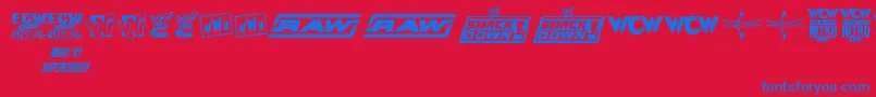 フォントProWrestlingLogos – 赤い背景に青い文字
