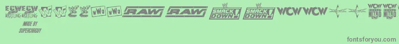 ProWrestlingLogos Font – Gray Fonts on Green Background