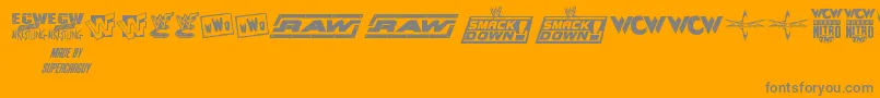 ProWrestlingLogos-Schriftart – Graue Schriften auf orangefarbenem Hintergrund