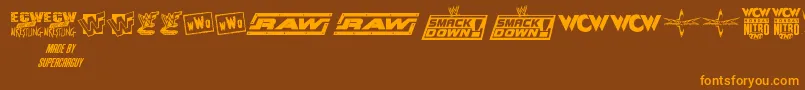 ProWrestlingLogos Font – Orange Fonts on Brown Background