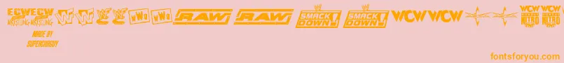 ProWrestlingLogos Font – Orange Fonts on Pink Background