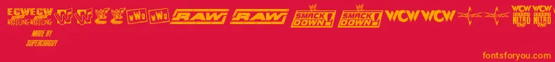 ProWrestlingLogos Font – Orange Fonts on Red Background