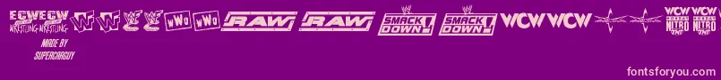 ProWrestlingLogos Font – Pink Fonts on Purple Background