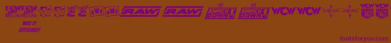 ProWrestlingLogos Font – Purple Fonts on Brown Background