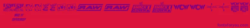 Fonte ProWrestlingLogos – fontes roxas em um fundo vermelho