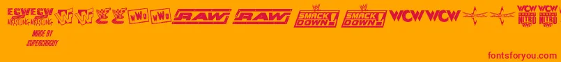 ProWrestlingLogos Font – Red Fonts on Orange Background