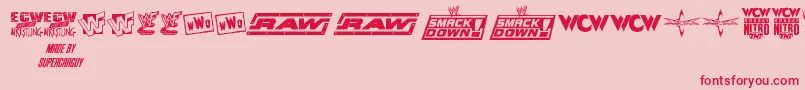 ProWrestlingLogos Font – Red Fonts on Pink Background
