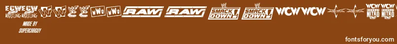 ProWrestlingLogos Font – White Fonts on Brown Background