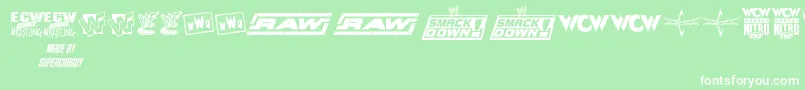 ProWrestlingLogos Font – White Fonts on Green Background
