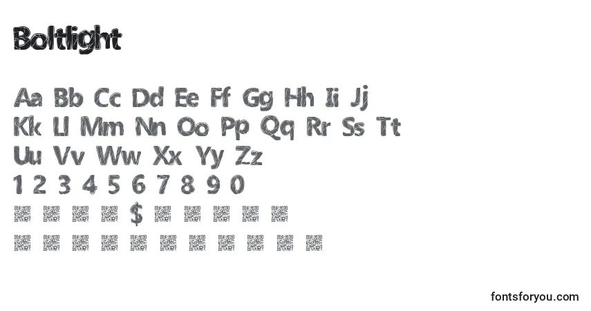 Schriftart Boltlight – Alphabet, Zahlen, spezielle Symbole