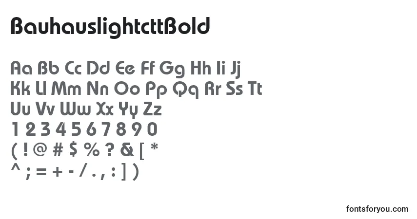 Шрифт BauhauslightcttBold – алфавит, цифры, специальные символы
