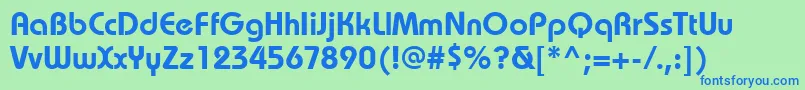 BauhauslightcttBold Font – Blue Fonts on Green Background