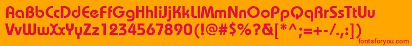 BauhauslightcttBold Font – Red Fonts on Orange Background