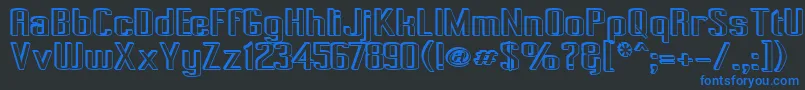 Pecot003 Font – Blue Fonts on Black Background