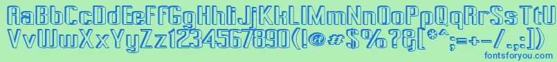 Pecot003 Font – Blue Fonts on Green Background